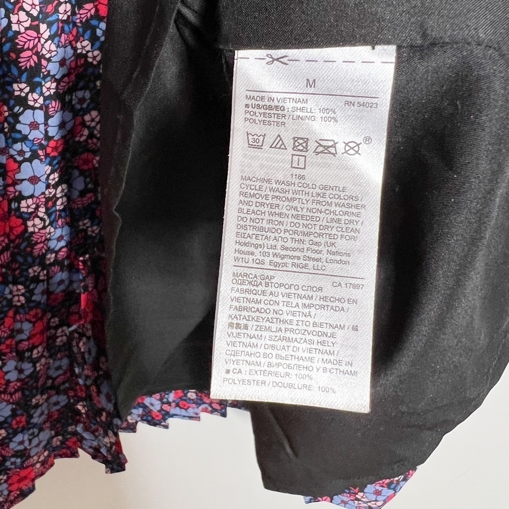 GAP Floral Mini Dress in Burgundy with Pink and Blue Accents - Picture 5 of 6